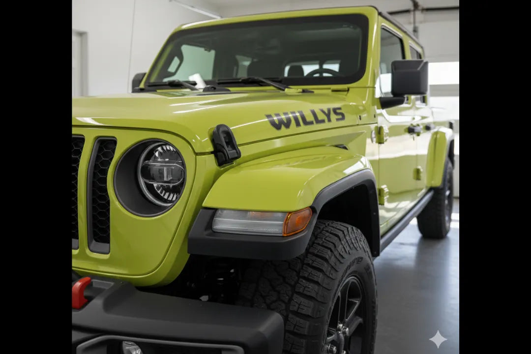 Painted Front Fender Flare for 2020-2025 Jeep Gladiator (Left; Driver-Side) High Velocity Yellow (PJF) 
 6CE67TZZAH 
