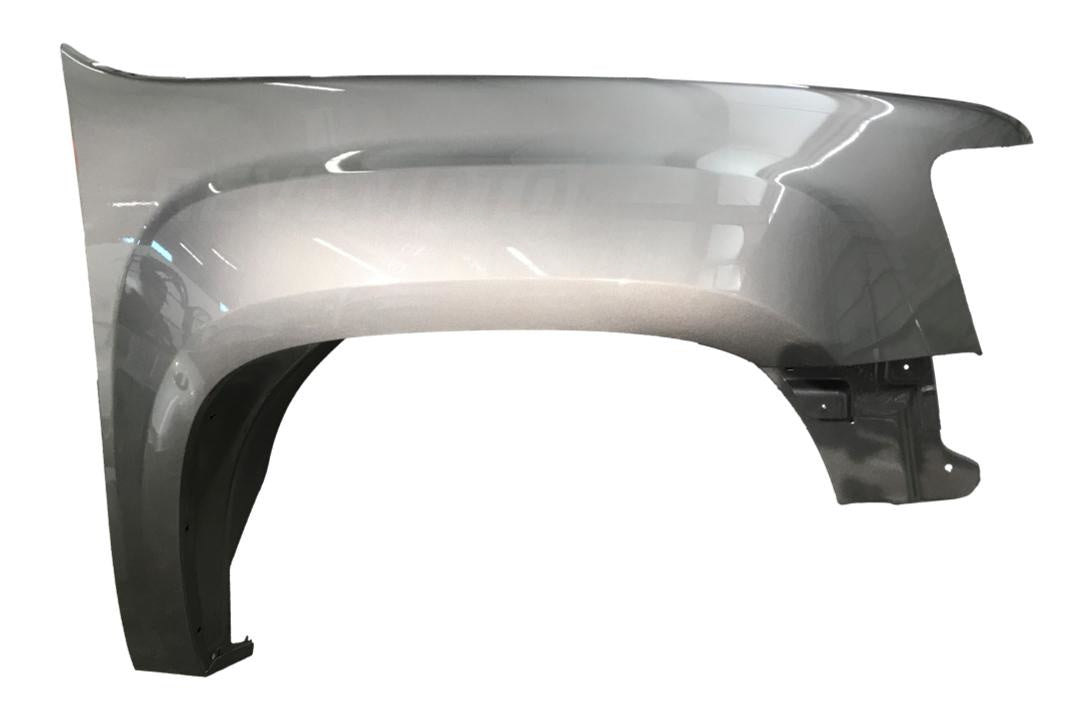 Painted Fender for 2007-2014 GMC Sierra (2500 HD/3500 HD | Aftermarket) Graystone Metallic (WA213M) Right Passenger-Side 22977472 GM1241342 ReveMoto Painted Auto Parts Replacement