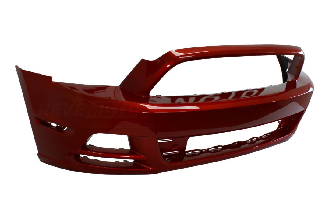  Painted Front Bumper 2013-2014 Ford Mustang Red Candy 2 Metallic (RZ) | Fits All Models (Except Shelby GT500) DR3Z17D957ABPTM FO1000670 ReveMoto Painted Auto Body Parts Replacement