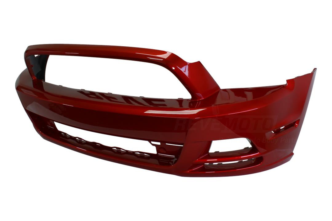  Painted Front Bumper 2013-2014 Ford Mustang Red Candy 2 Metallic (RZ) | Fits All Models (Except Shelby GT500) DR3Z17D957ABPTM FO1000670 ReveMoto Painted Auto Body Parts Replacement
