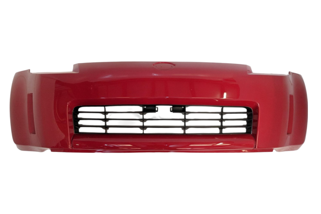 Painted Front Bumper Cover for 2003-2005 Nissan 350Z Red AX6 62022CD025 NI1000201 Revemoto Painted Auto Body Parts Replacement