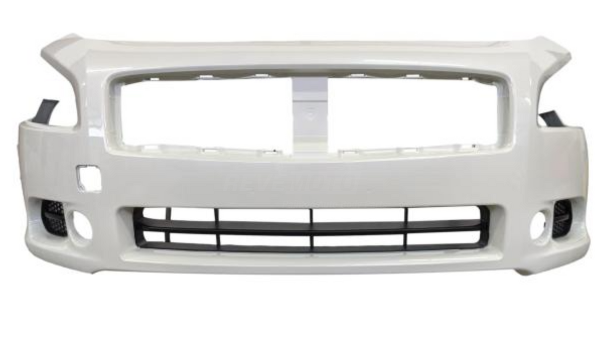  Painted Front Bumper Cover for 2009-2014 Nissan Maxima White Pearl (QAB) 620229N00H NI1000258 ReveMoto Painted Auto Body Parts Replacement