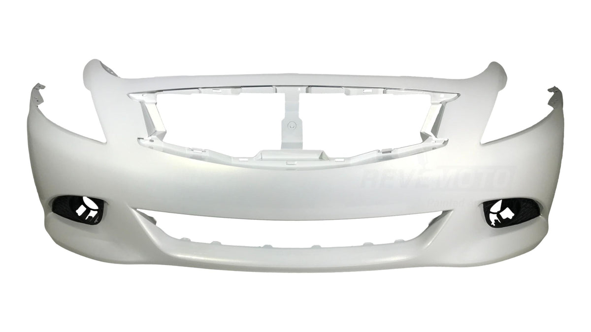 Painted Front Bumper Cover for 2010-2013 Infiniti G37 Moonlight White Pearl (QAA) 620221NF0H FBM221NF0H IN1000246 ReveMoto Painted Auto Body Parts Replacement