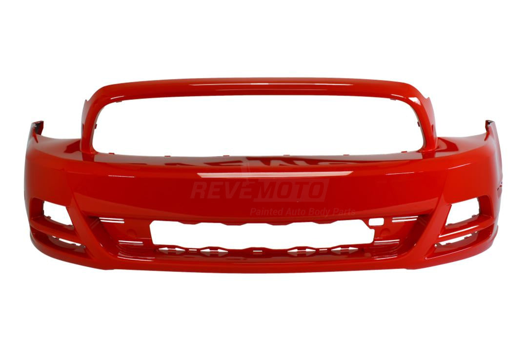  Painted Front Bumper Cover for 2013-2014 Ford Mustang Race Red (PQ) Fits All Models (Except Shelby GT500) DR3Z17D957ABPTM ReveMoto Painted Auto Body Parts Replacement