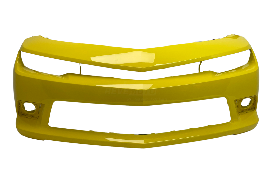 Painted Front Bumper Cover for 2014-2015 Chevrolet Camaro Lemon Peel (WA131X) 22997719 GM1000966 ReveMoto Painted Auto Parts Replacement