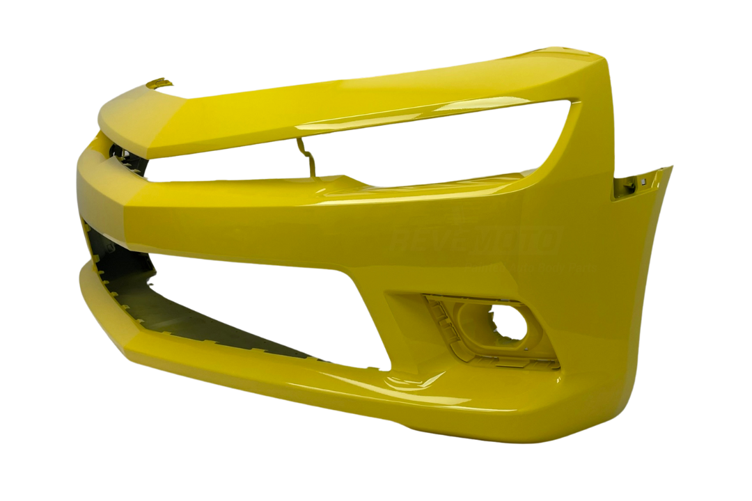 Painted Front Bumper Cover for 2014-2015 Chevrolet Camaro Lemon Peel (WA131X) 22997719 GM1000966 ReveMoto Painted Auto Parts Replacement