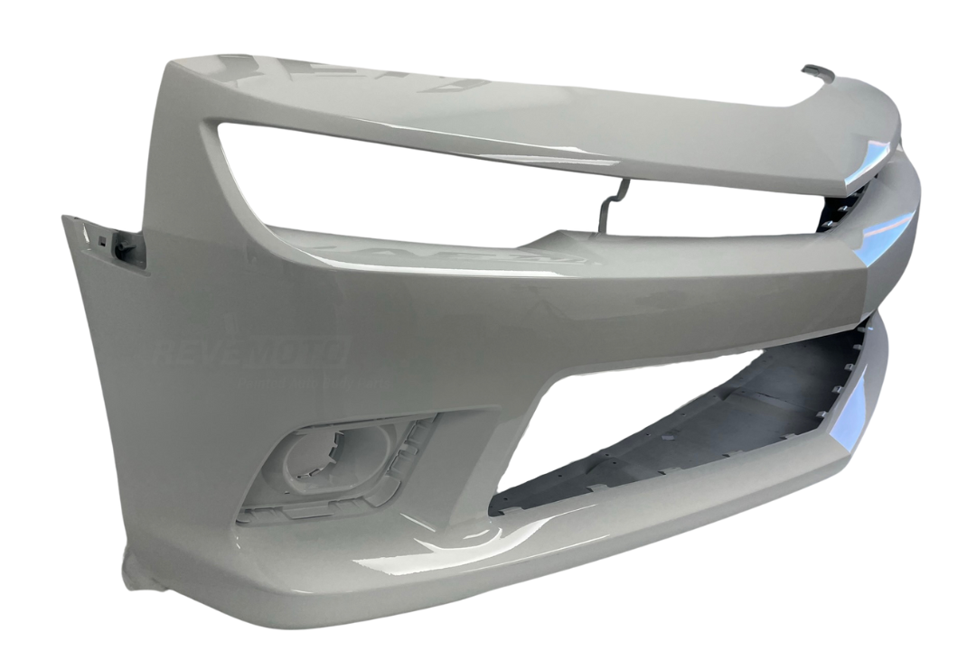 Painted Front Bumper Cover for 2014-2015 Chevrolet Camaro Olympic White (WA8624) 22997719 GM1000966 ReveMoto Painted Auto Parts Replacement