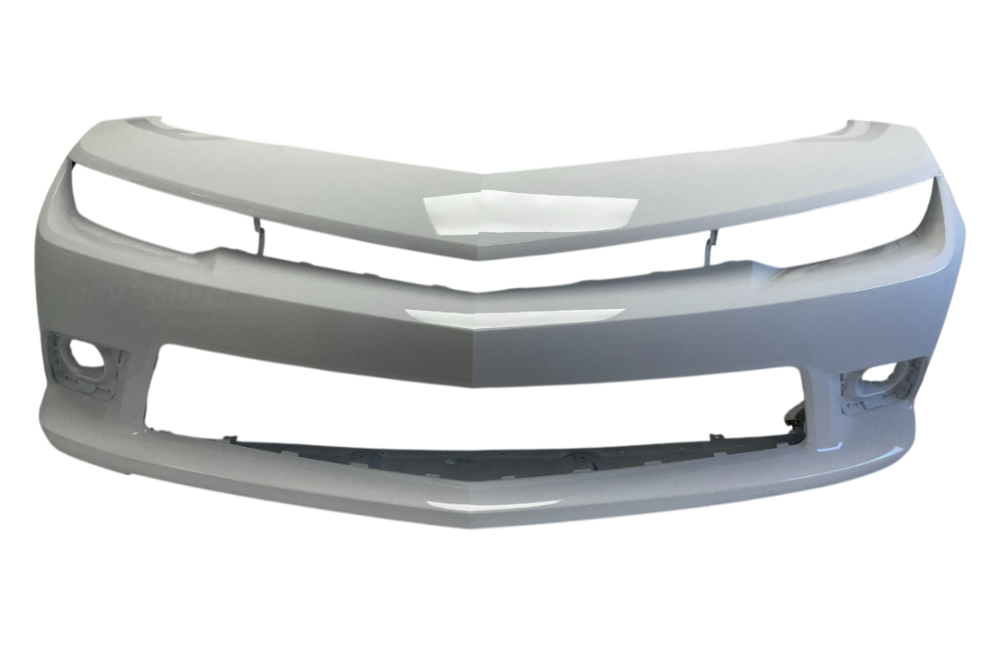 Painted Front Bumper Cover for 2014-2015 Chevrolet Camaro Olympic White (WA8624) 22997719 GM1000966 ReveMoto Painted Auto Parts Replacement