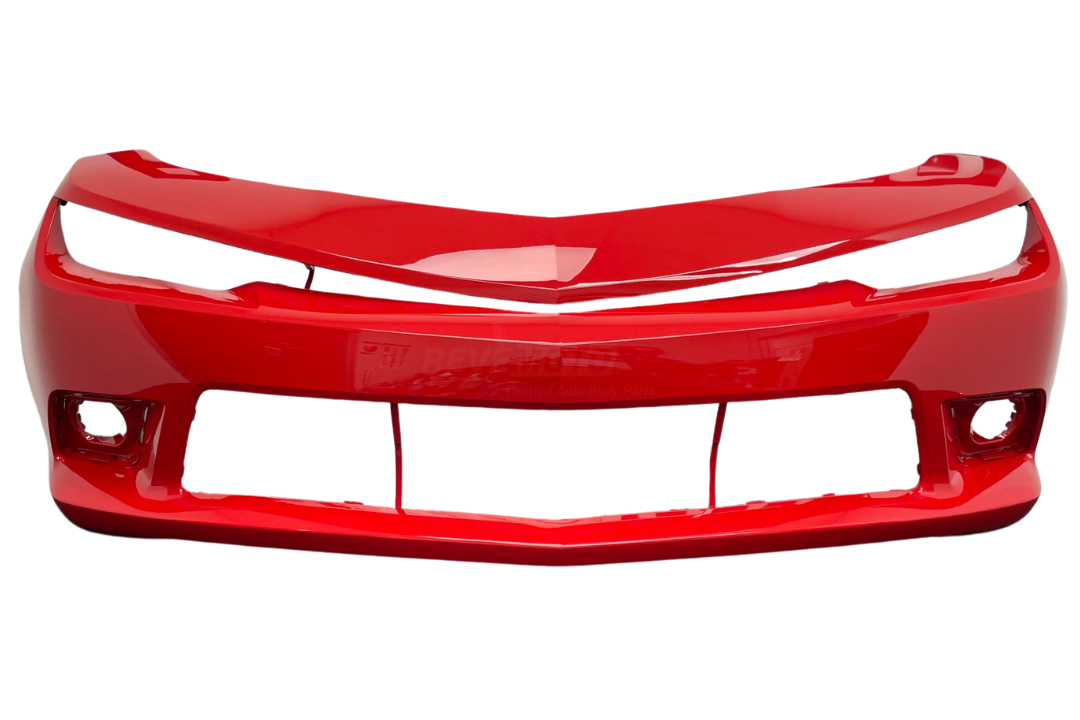 Painted Front Bumper Cover for 2014-2015 Chevrolet Camaro (SS, Z28 Models) Pull Me Over Red (WA130X) 22997723 GM1000981 ReveMoto Painted Auto Parts Replacement