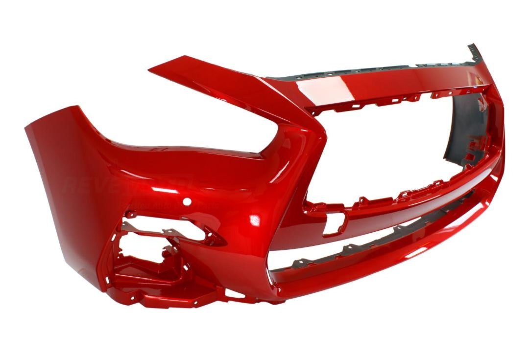 Painted Front Bumper Cover for 2018-2023 Infiniti Q50 (WITH: Sport) Dynamic Sunstone Red Tricoat (NBA) 620226HJ1H IN1000283 ReveMoto Painted Auto Body Parts Replacement