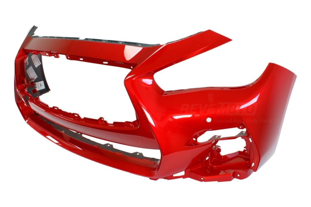 Painted Front Bumper Cover for 2018-2023 Infiniti Q50 (WITH: Sport) Dynamic Sunstone Red Tricoat (NBA) 620226HJ1H IN1000283 ReveMoto Painted Auto Body Parts Replacement