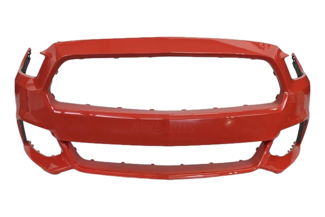 Painted Front Bumper for 2015-2017 Ford Mustang Competition Orange (CY) FR3Z17D957AAPTM FO1000704 ReveMoto Painted Auto Body Parts Replacement