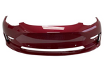 Painted Front Bumper for 2017-2023 Tesla Model 3 - Sunset Red Metallic/Sunset Red Pearl / New Red Pearl (PPMR) - Part Number 1084168S0E - ReveMoto Replacement Painted Car Parts Painted Auto Parts