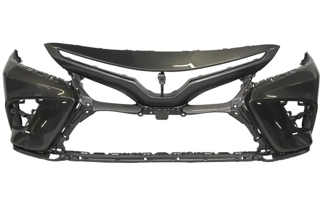 Painted Front Bumper for 2021-2024 Toyota Camry (SE/XSE | WITHOUT: Park Assist Sensor Holes) 
Predawn Gray Mica (1H1) 521190X954 TO1000471 ReveMoto Painted Auto Body Parts Replacement 