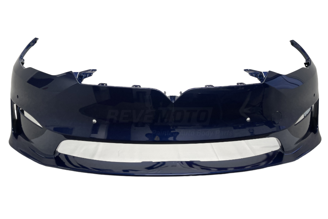 Painted Front Bumper for 2021 Tesla Model S (February 2021) Ocean Blue Metallic/Ocean Blue Pearl Metallic (PPSB) 1750101S0C Part Number