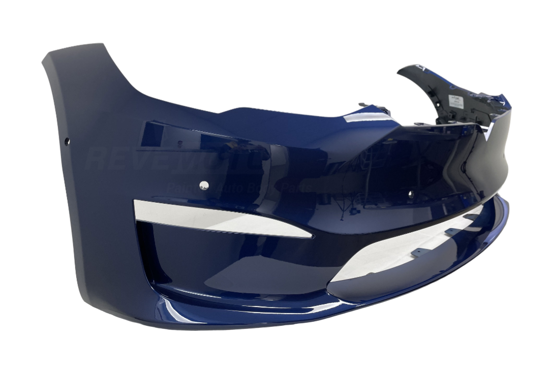 Painted Front Bumper for 2021 Tesla Model S (February 2021) Ocean Blue Metallic/Ocean Blue Pearl Metallic (PPSB) 1750101S0C Part Number