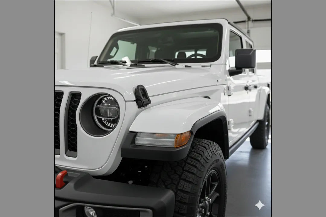 Painted Front Fender Flare for 2020-2025 Jeep Gladiator (Left; Driver-Side) Bright White (PW7) 
 6CE67TZZAH 