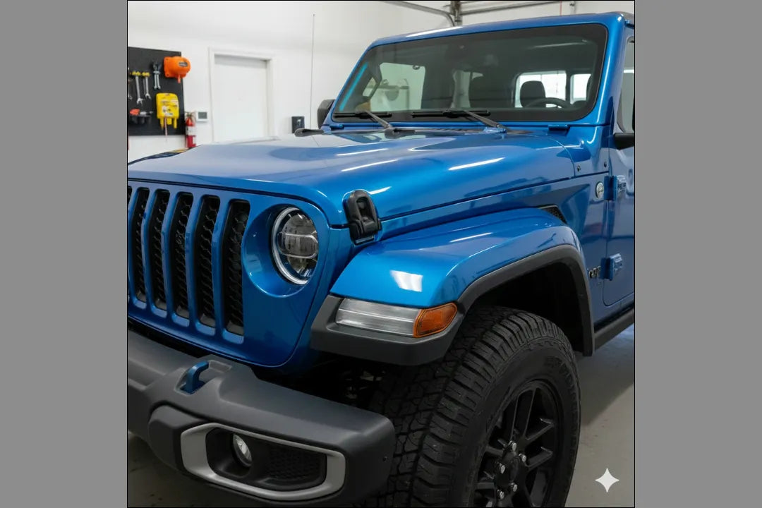 Painted Front Fender Flare for 2020-2025 Jeep Gladiator (OEM | All-Terrain Tires - WITH LED Lamps | Driver-Side) Ocean Blue Metallic (PBM) 6CE67TZZAH