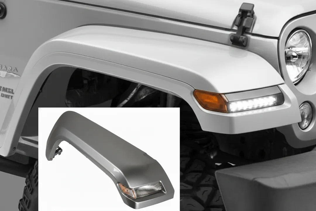 Painted Front Fender Flare for 2007-2018 Jeep Wrangler (Standard for JK Models) 6AD70RXFAH (Right, Passenger-Side) Replaced by 68585260AA Billet Silver Metallic (PSC)