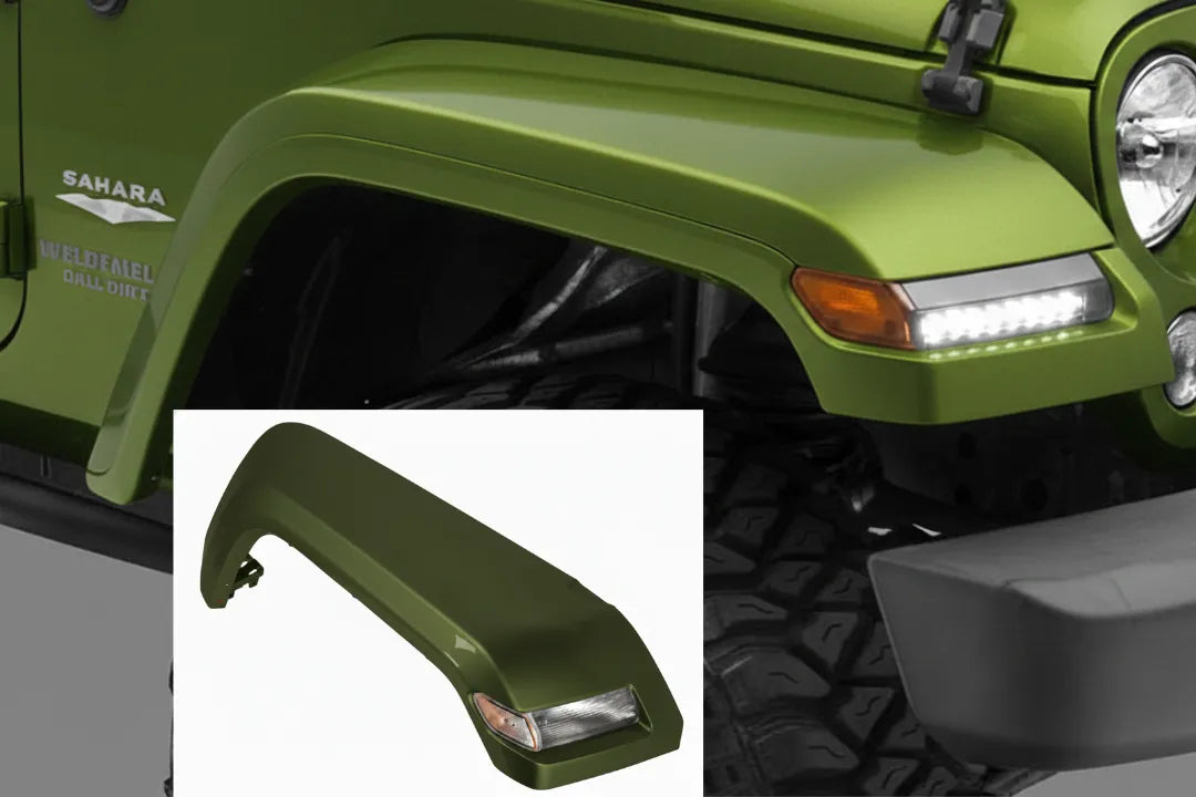 Painted Front Fender Flare for 2007-2018 Jeep Wrangler (Standard for JK Models) 6AD70RXFAH (Right, Passenger-Side) Replaced by 68585260AA Commando (PGH)