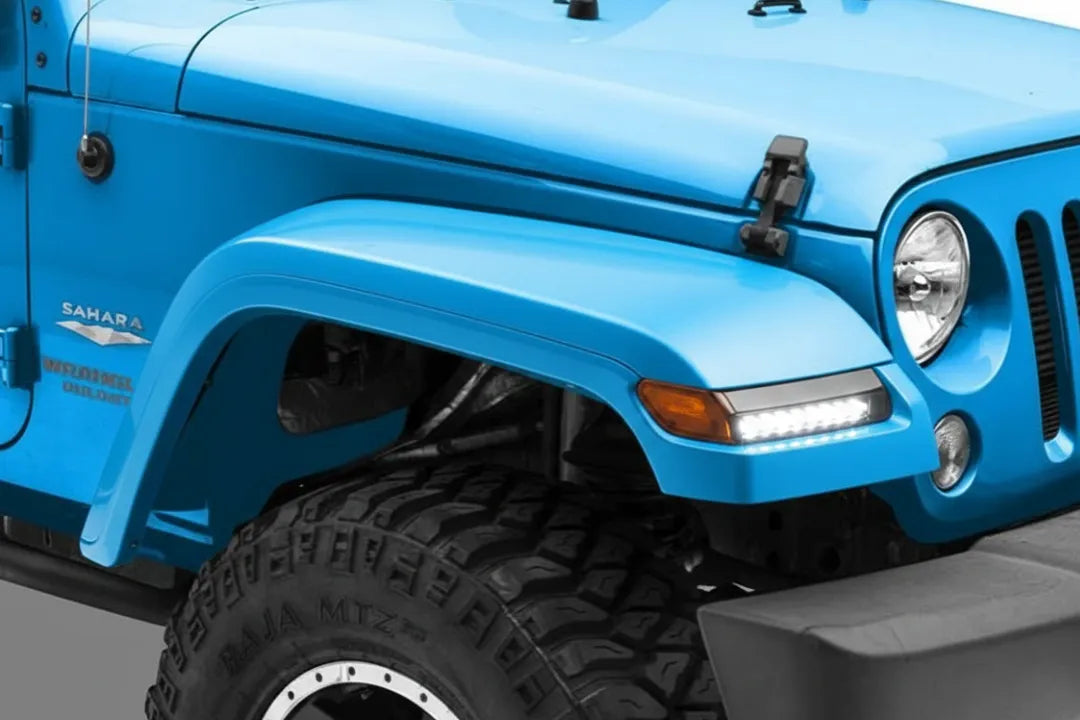 Painted Front Fender Flare for 2007-2018 Jeep Wrangler (Standard for JK Models) 6AD70RXFAH (Right, Passenger-Side) Replaced by 68585260AA Hydro Blue (PBJ)