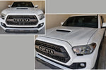 Painted Hood Conversion TRD Hood Conversion for 2016-2024 Toyota Tacoma Super White 040 With Scoop ReveMoto Painted Auto Body Parts Replacement - Closed-Up Look -2