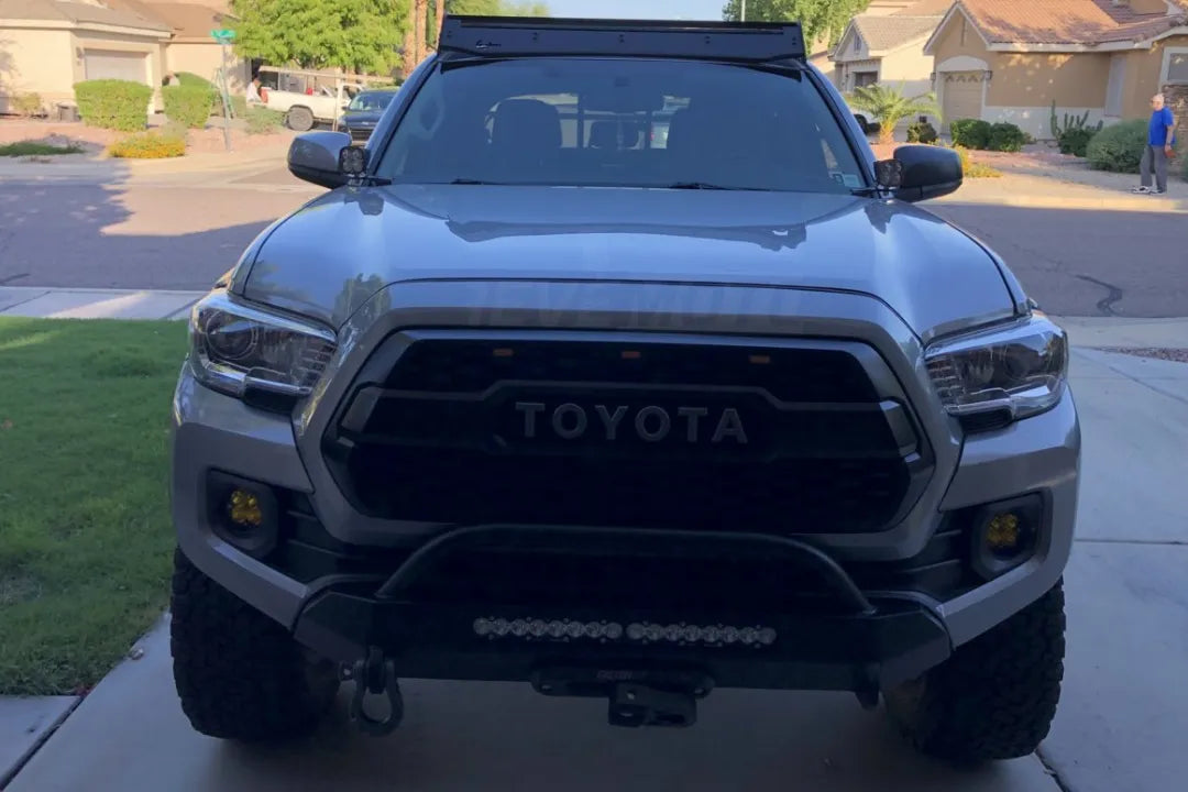 Painted Hood Conversion for 2016-2024 Toyota Tacoma WITH Scoop Opening Cement Gray Metallic 1H5 Closed-Up Look ReveMoto Painted Auto Parts Replacement