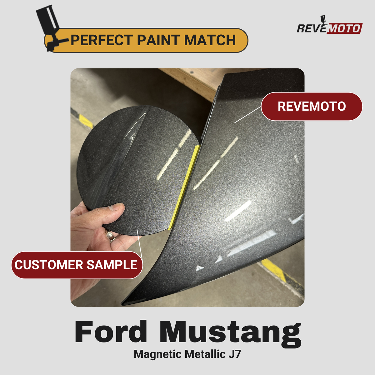 ReveMoto Paint Matched Parts - 2018 Ford Mustang Paint Match Magnetic Metallic J7 ReveMoto Replacement Painted Car Parts Painted Auto Parts