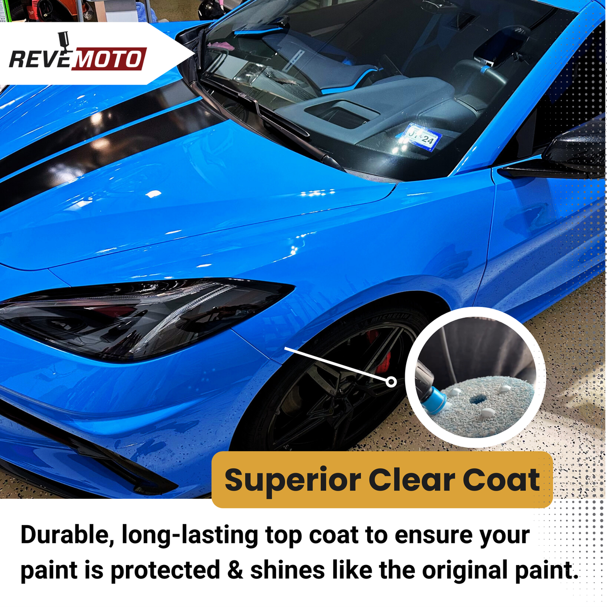 ReveMoto Superior Clear Coat - We Use Durable, Long-Lasting Top Coat to Ensure Your Paint is Protected ReveMoto Painted Auto Body Parts Replacement