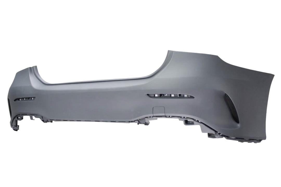 2019-2022 Mercedes-Benz A 220 Rear Bumper Painted (Aftermarket | WITH: AMG Line)_WITH: Tow Hook Hole Cover, Grille Vent Cover | WITHOUT: Active Park Assist Sensor Holes_ 1778809801649999_ MB1100442