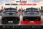 Before and after comparison of 2018–2021 Kia Stinger converted to 2022–2023 facelift rear appearance