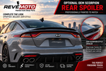 Optional OEM Kia Stinger Scorpion rear spoiler professionally painted to match