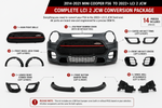 2014-2021 MINI Cooper F56 to 2022+ LCI2 JCW complete front bumper conversion kit components