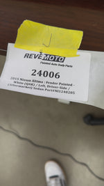 24006 - 2013-2015 Nissan Altima Fender Painted Left Driver-Side White (QAK) 631013TA0A NI1240205