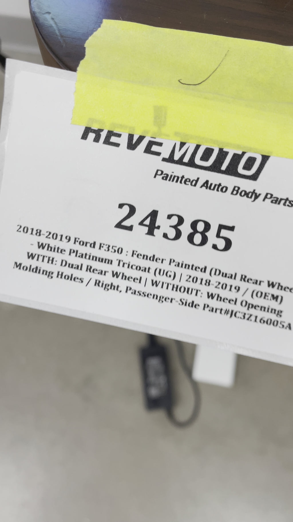 Painted Fender for 2018-2019 Ford F350 (Dual Rear Wheel) White Platinum Tricoat (UG) JC3Z16005A (Right, Passenger-Side) Fender_Replacement_Painted_Car_Parts_Painted_Auto_Parts