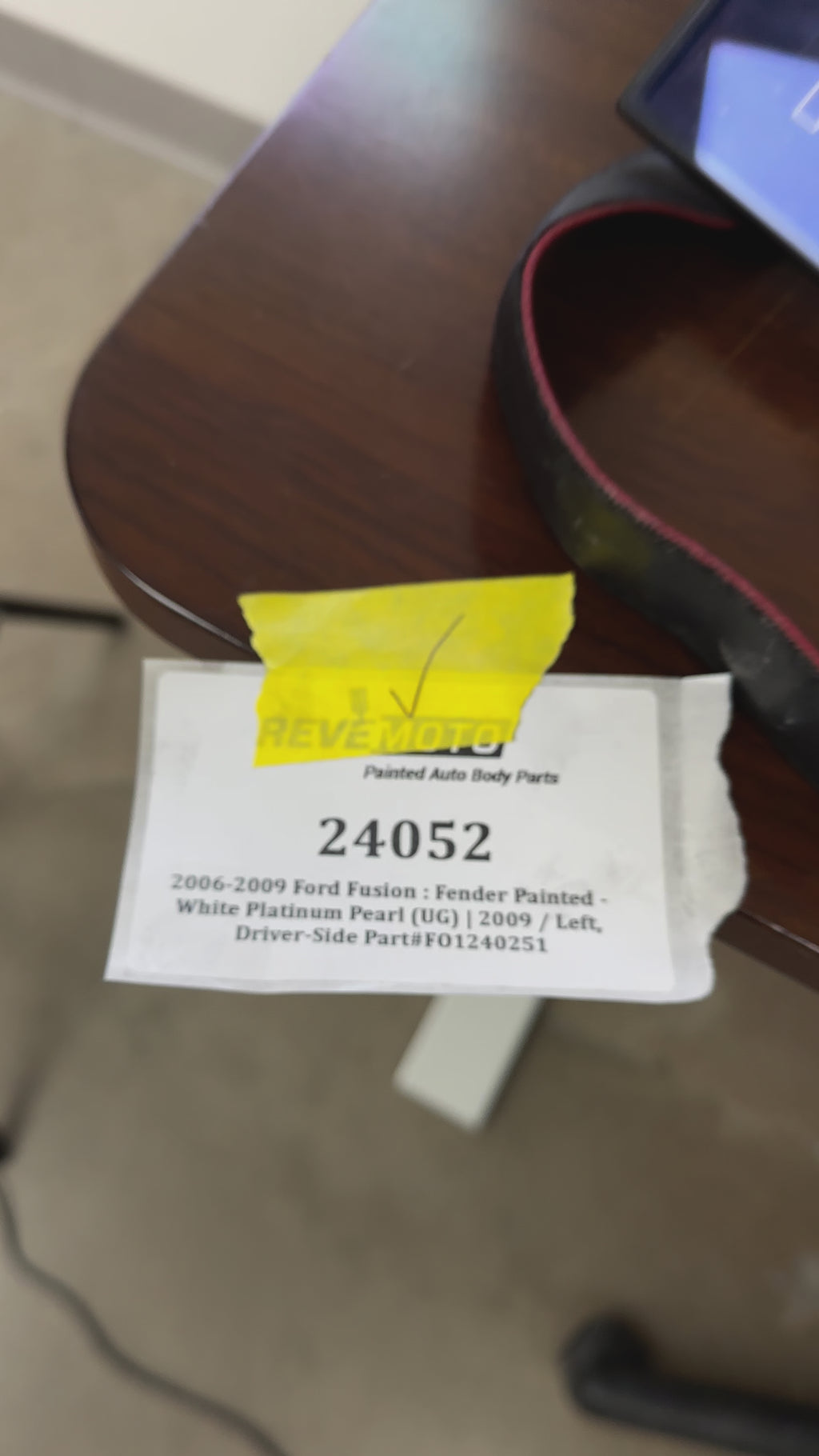 2006-2009 Ford Fusion Fender Painted Left, Driver-Side White Platinum Pearl (UG) 6E5Z16006AA FO1240251