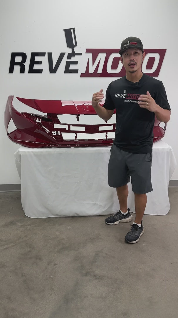 2021-2024 Hyundai Elantra Front Bumper Painted Scarlet Red Pearl (PR2) 86511AA000 HY1000250 ReveMoto Painted Auto Parts Replacement