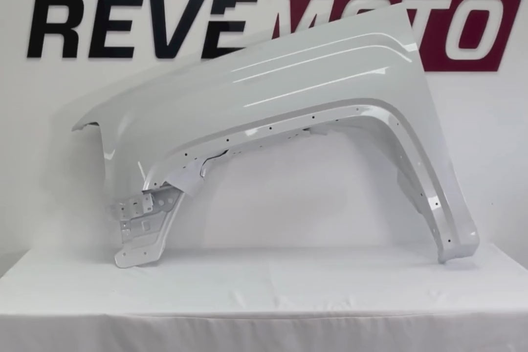 2014-2019 GMC Sierra Fender Painted (1500 | OEM) Abalone White Pearl (WA140X) 23303550 GM1240387 ReveMoto Painted Auto Parts Replacement 
