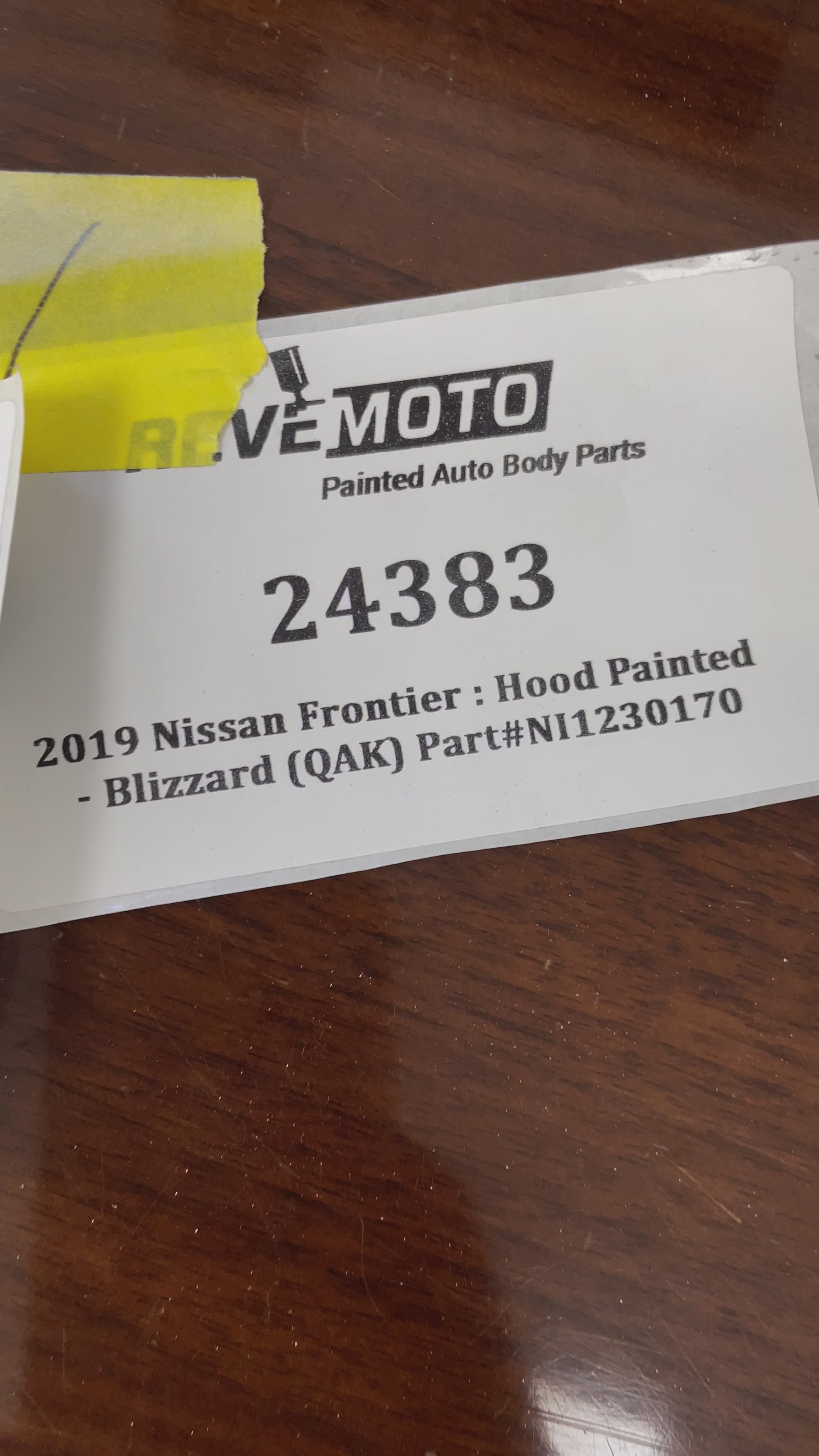 2022-2023 Nissan Frontier Hood Painted Blizzard (QAK) NI1230231