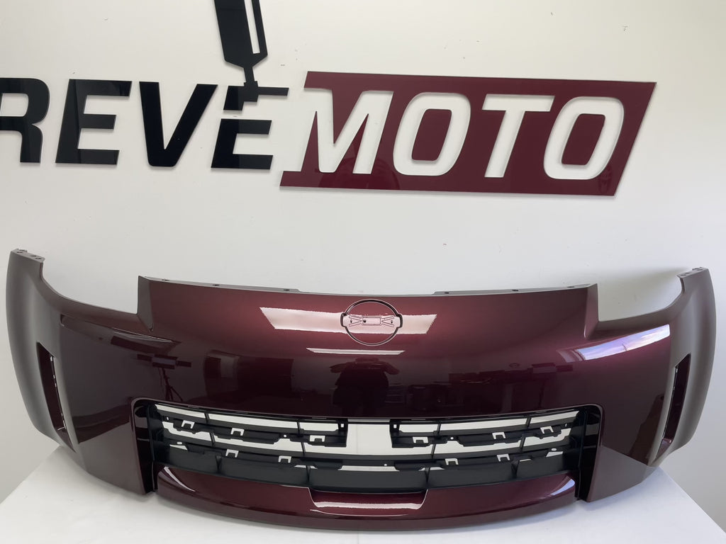 24733 - 2006-2009 Nissan 350Z Front Bumper Painted (w/o Nismo) New Maroon Metallic (L40) FBM22CF40H NI1000234