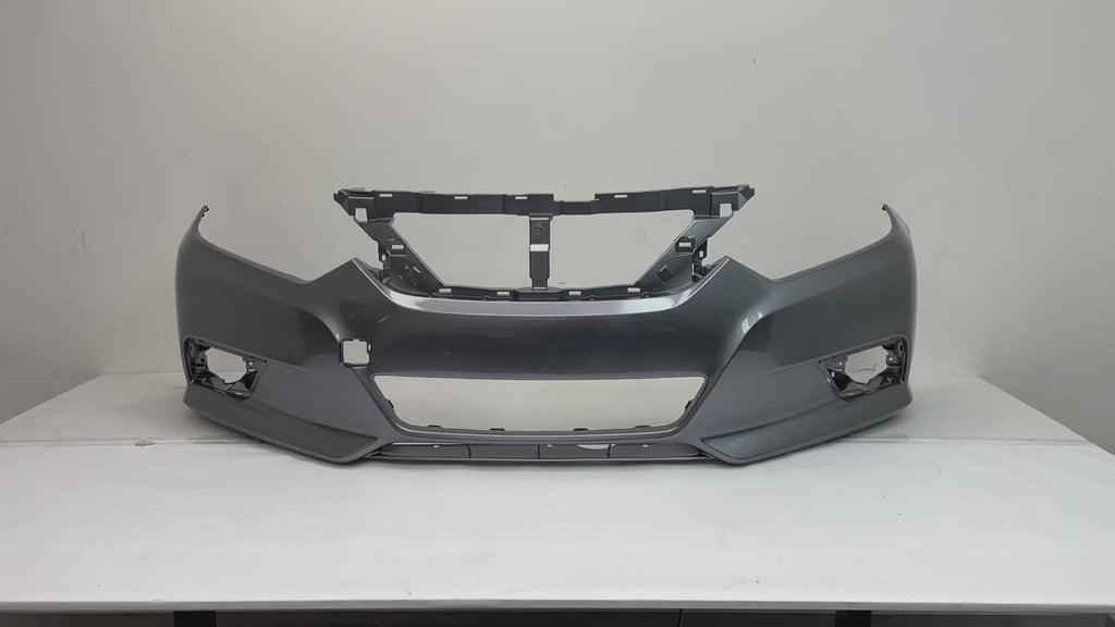 Painted Front Bumper Cover for 2016-2018 Nissan Altima (w/o Park Assist Sensor Holes) Gun Metallic (KAD) 620229HS0H NI1000311 ReveMoto Painted Auto Body Parts Replacement