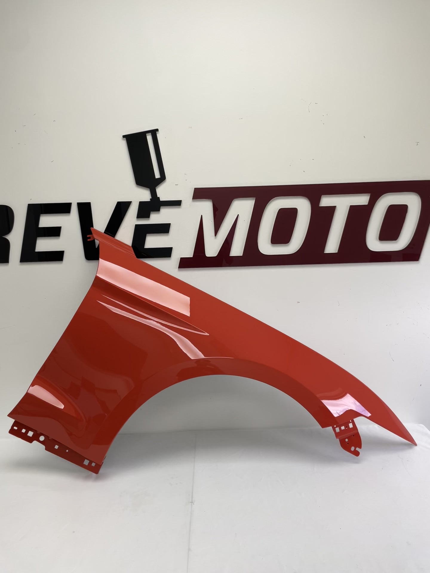 24716 - 2015-2017 Ford Mustang  Fender Painted (Base; Except GT Model) Right, Passenger-Side Competition Orange (CY) FR3Z16005A FO1241296 ReveMoto Painted Auto Parts Replacement