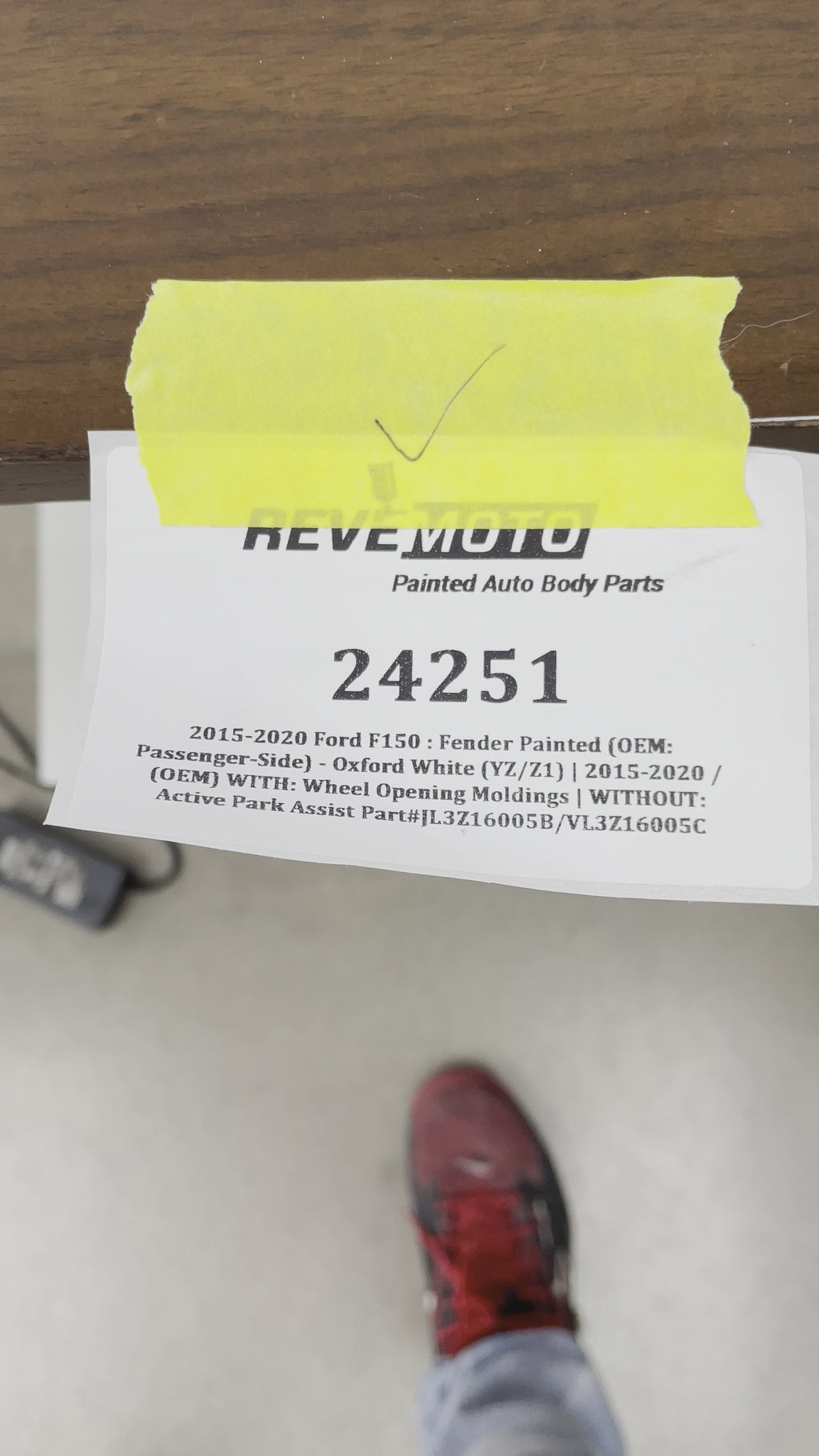2015-2020 Ford F150 Fender Painted Oxford White (YZ/Z1) Right Passenger Side Without Wheel Opening Molding Aluminum Oxford White (YZ) FL3Z16005A JL3Z16005A ReveMoto Painted Auto Parts Replacement