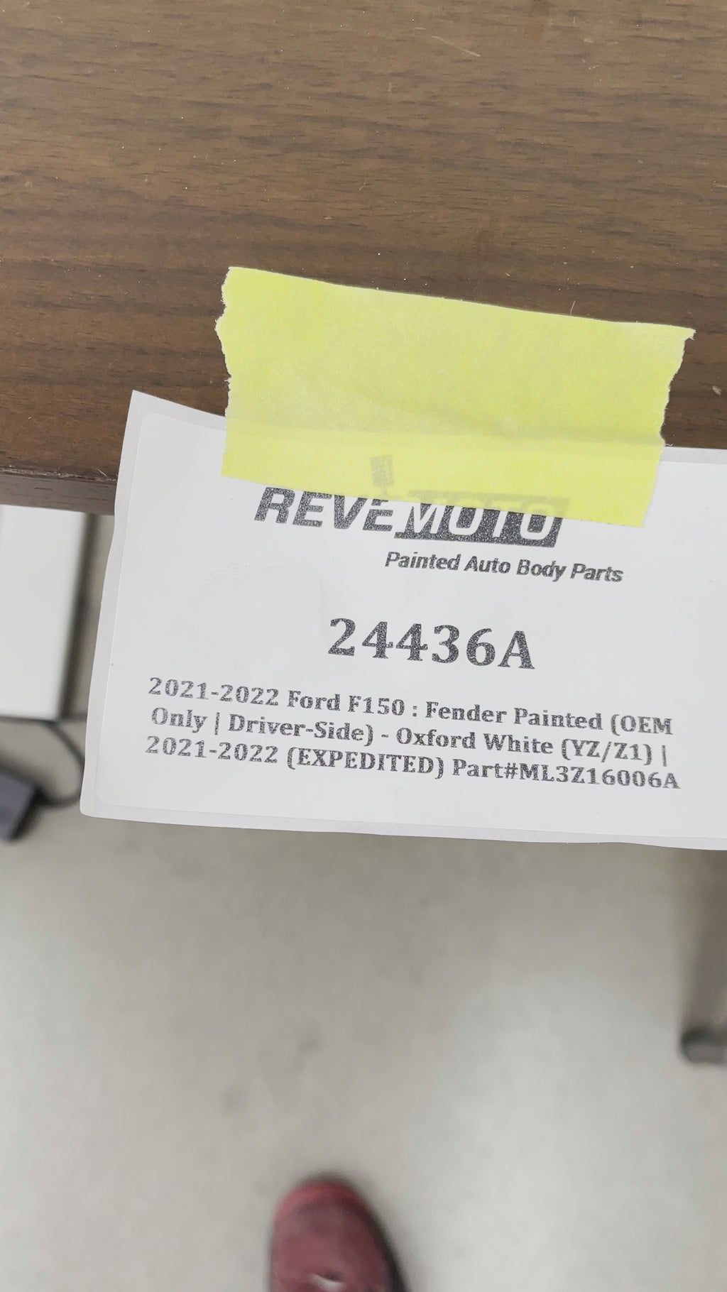 Painted Fender for 2021-2024 Ford F150 Oxford White (YZ/Z1) ML3Z16006A ReveMoto Painted Auto Body Parts Replacement
