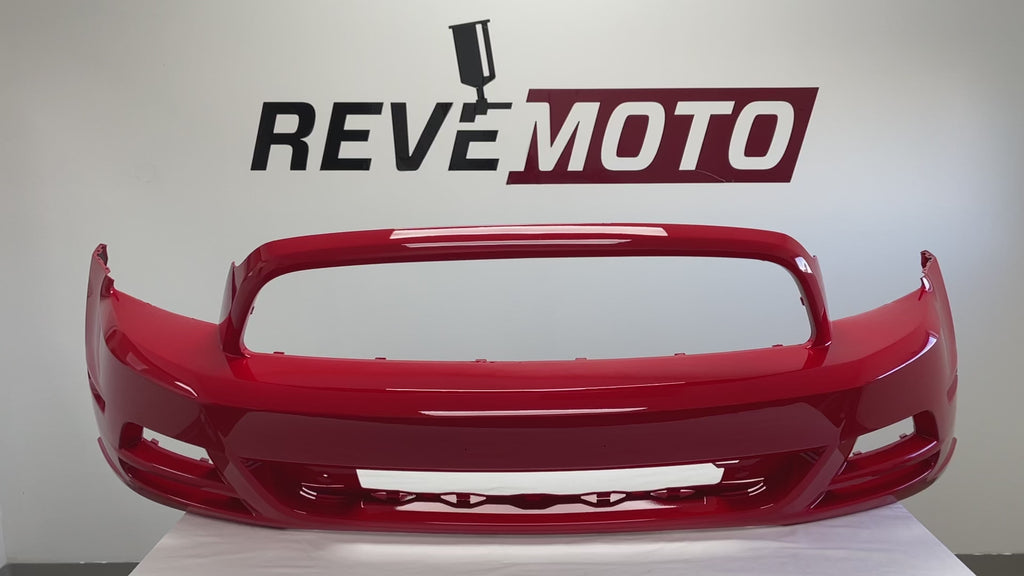 2013-2014 Ford Mustang Front Bumper Painted Race Red (PQ) Fits All Models (Except Shelby GT500) DR3Z17D957ABPTM Front View ReveMoto Replacement Painted Car Parts Painted Auto Parts