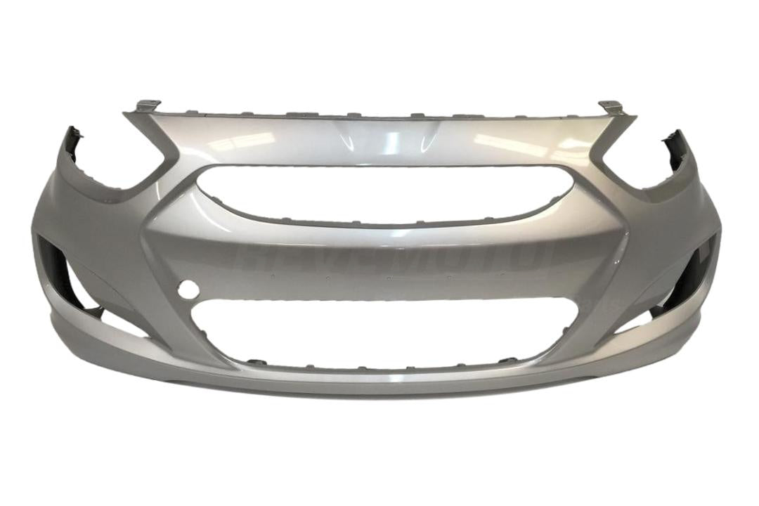 2012-2013 Hyundai Accent Front Bumper Painted Sleek Silver Metallic (RHM)