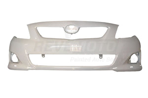 2009-2010 Toyota Corolla Painted Front Bumper Super White (040) WITH Spoiler Holes 5211902989