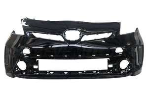 2012-2015 Toyota Prius Front Bumper Cover Painted Black (202) WITH Halogen Headlights WITHOUT Head Light Washer Holes 5211947934