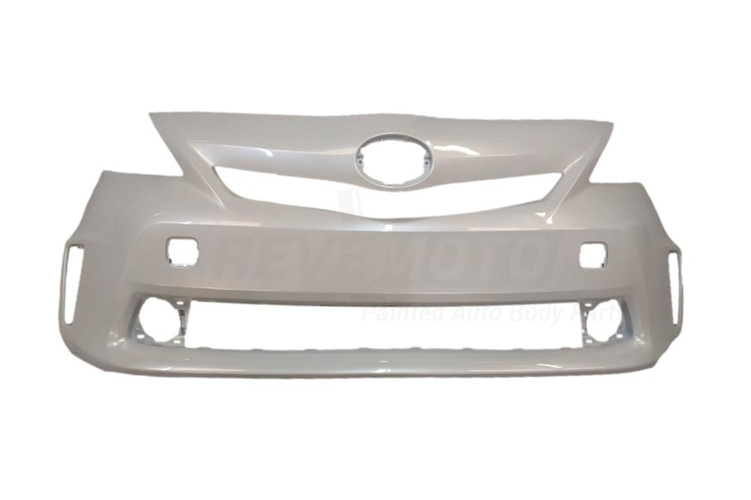 2012-2014 Toyota Prius V Front Bumper Painted | WITH: Park Assist Sensor Holes Blizzard Pearl(070) 