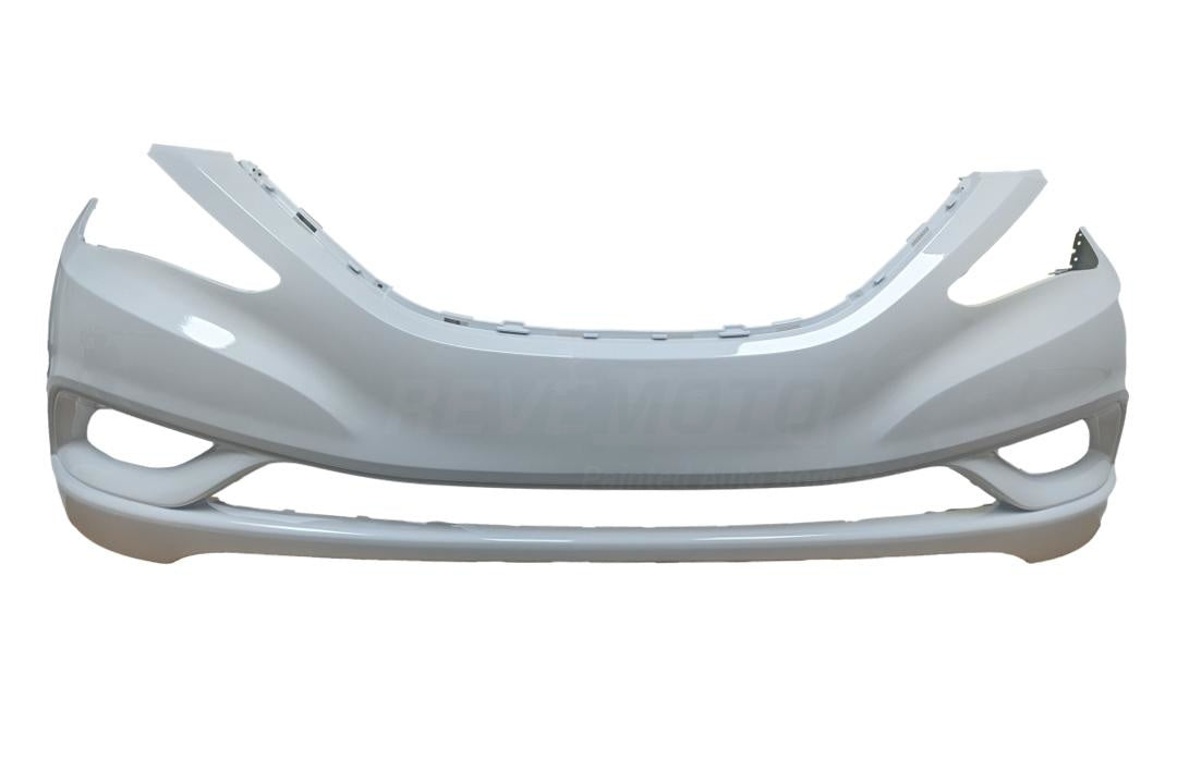 2011-2013 Hyundai Sonata Front Bumper Painted White Pearl (JR) Non Hybrid Model 865113Q000
